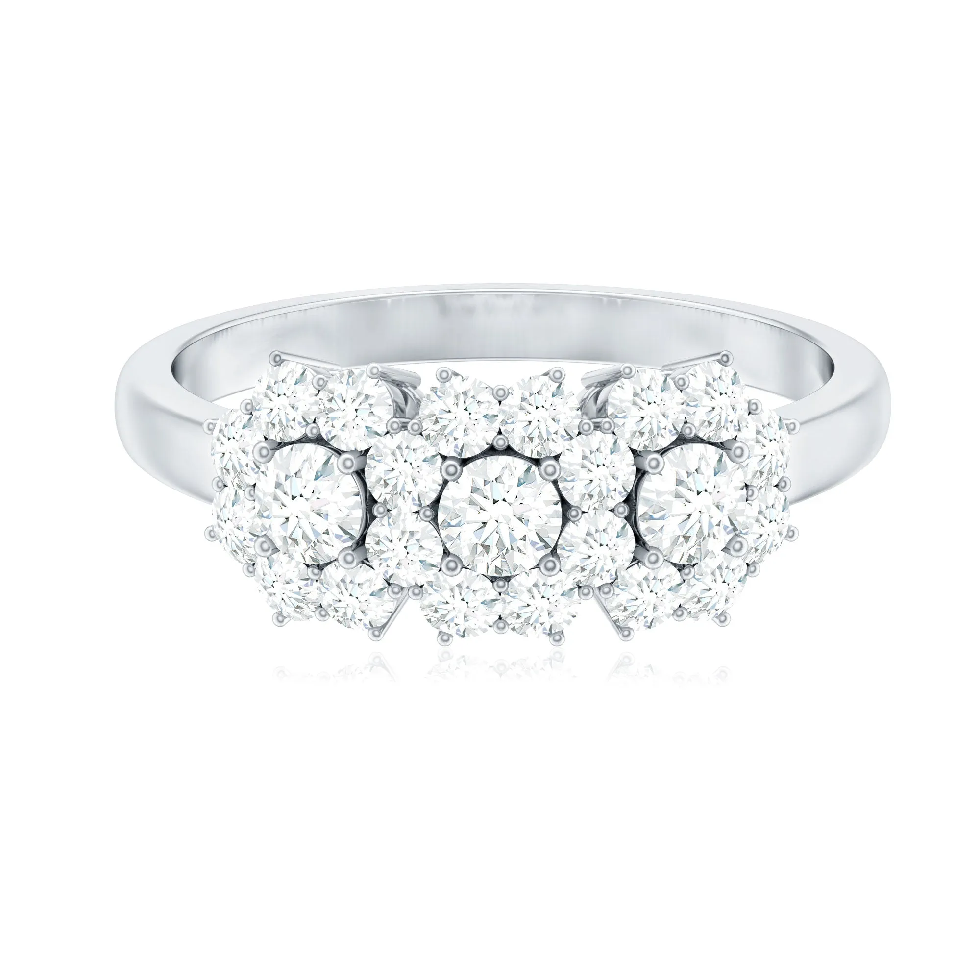 1 CT Zircon Floral Cluster Engagement Ring