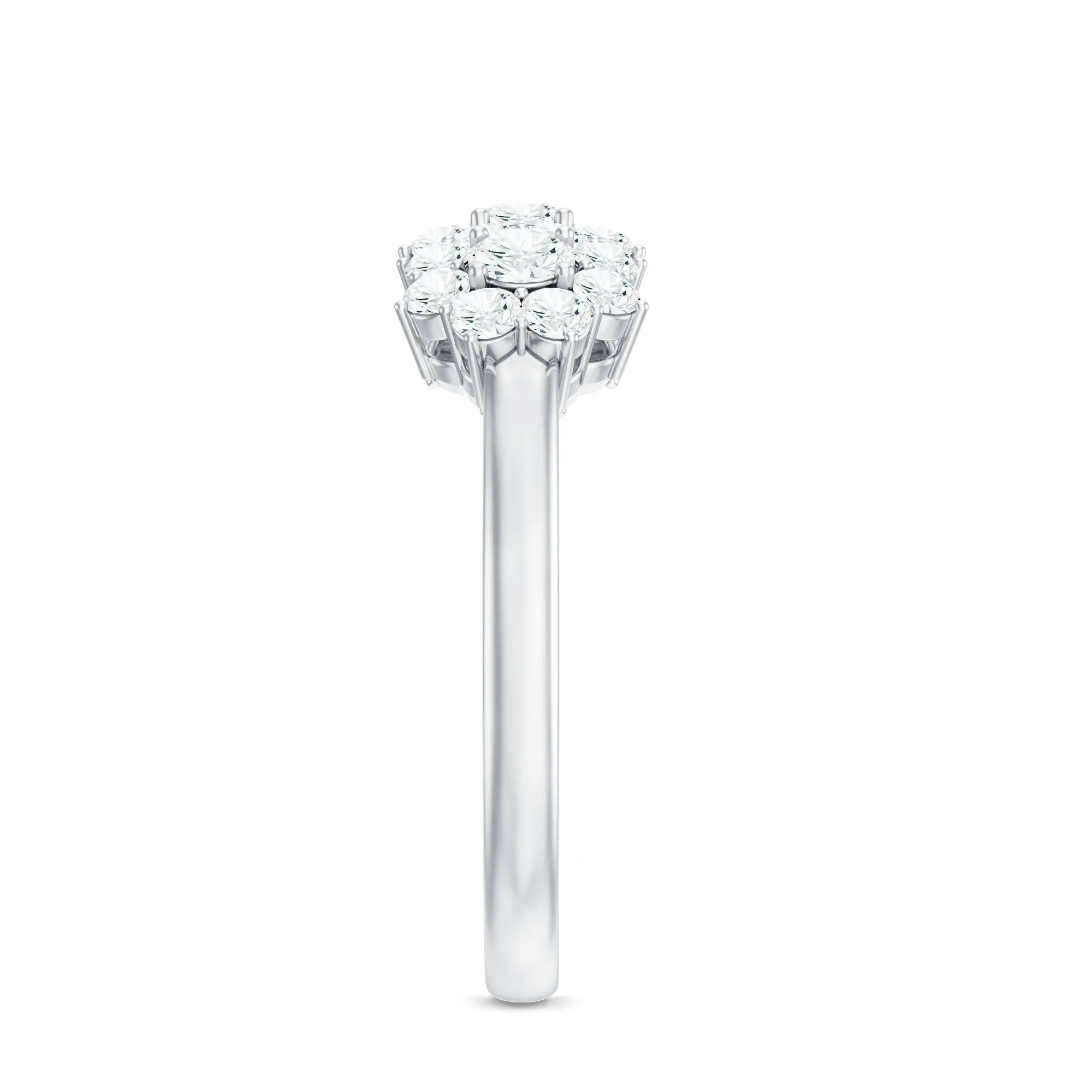 1 CT Zircon Floral Cluster Engagement Ring