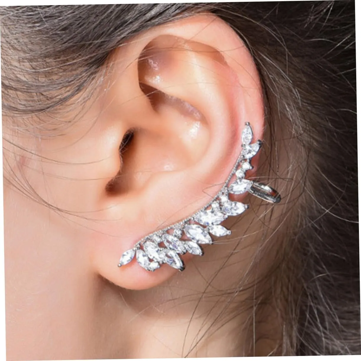 1 Pair Ear Cuff for Non-pierced Ears Women Ear Drop Wings Shape Earrings Ear Cuff