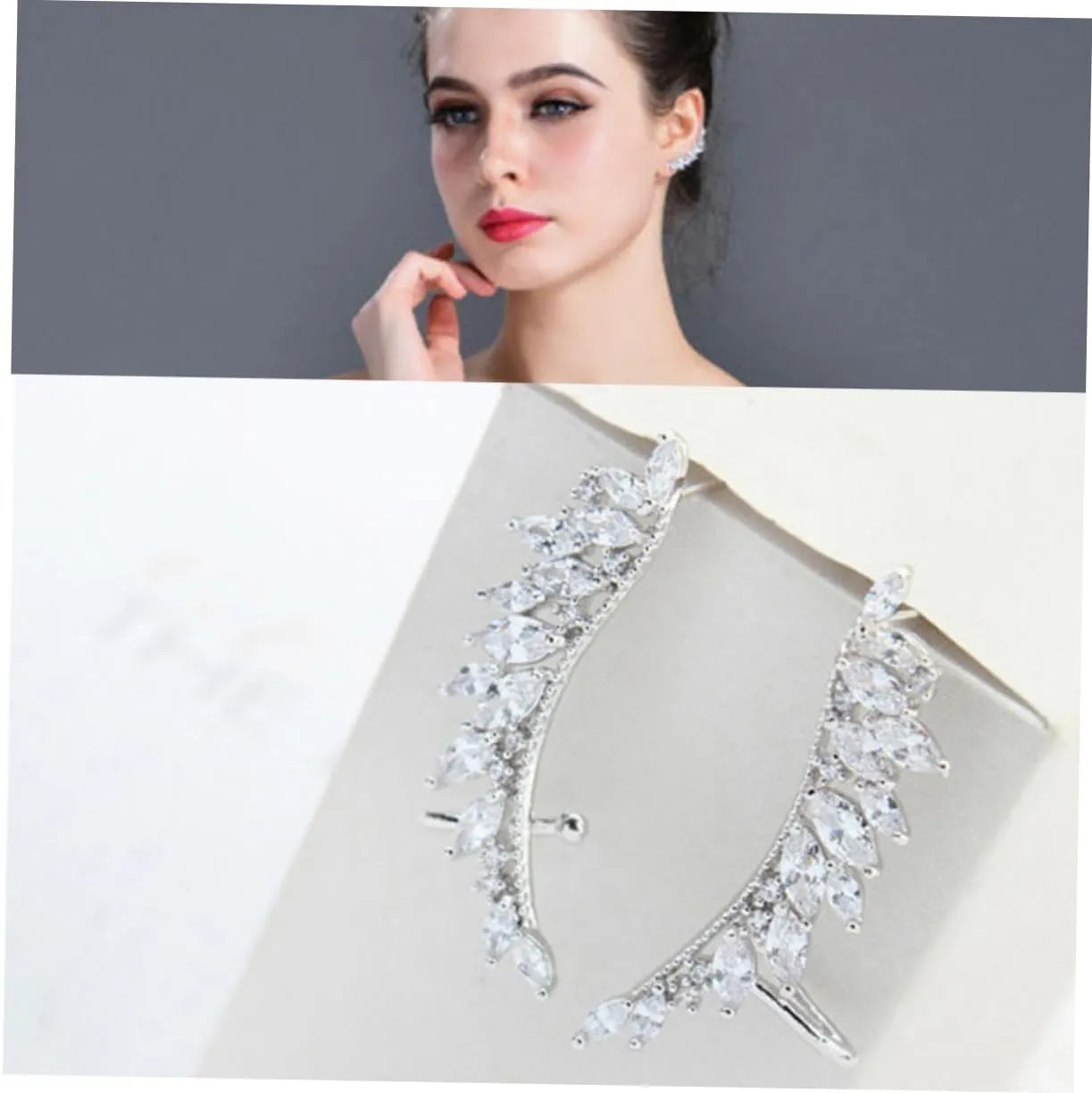 1 Pair Ear Cuff for Non-pierced Ears Women Ear Drop Wings Shape Earrings Ear Cuff