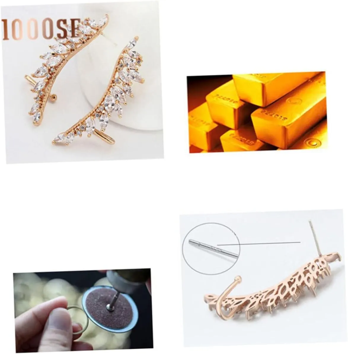 1 Pair Ear Cuff for Non-pierced Ears Women Ear Drop Wings Shape Earrings Ear Cuff