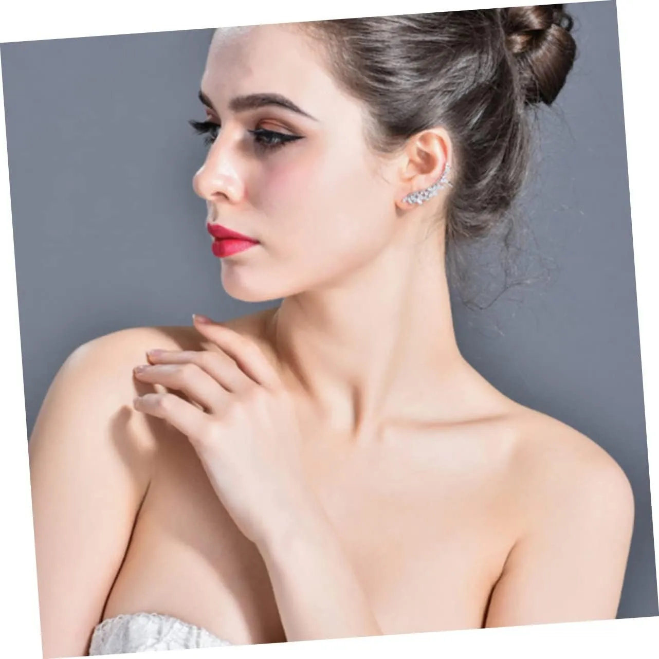 1 Pair Ear Cuff for Non-pierced Ears Women Ear Drop Wings Shape Earrings Ear Cuff