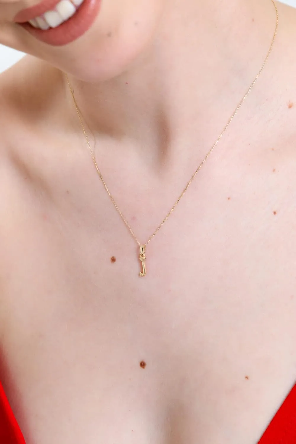 100% 14k Real Gold Necklace for Women | Dainty Charm Alphabet Name Letter Initial Necklaces for Women | Custom Pendant Jewelry for Her | Birthday Gifts for Women & Girls | 18''