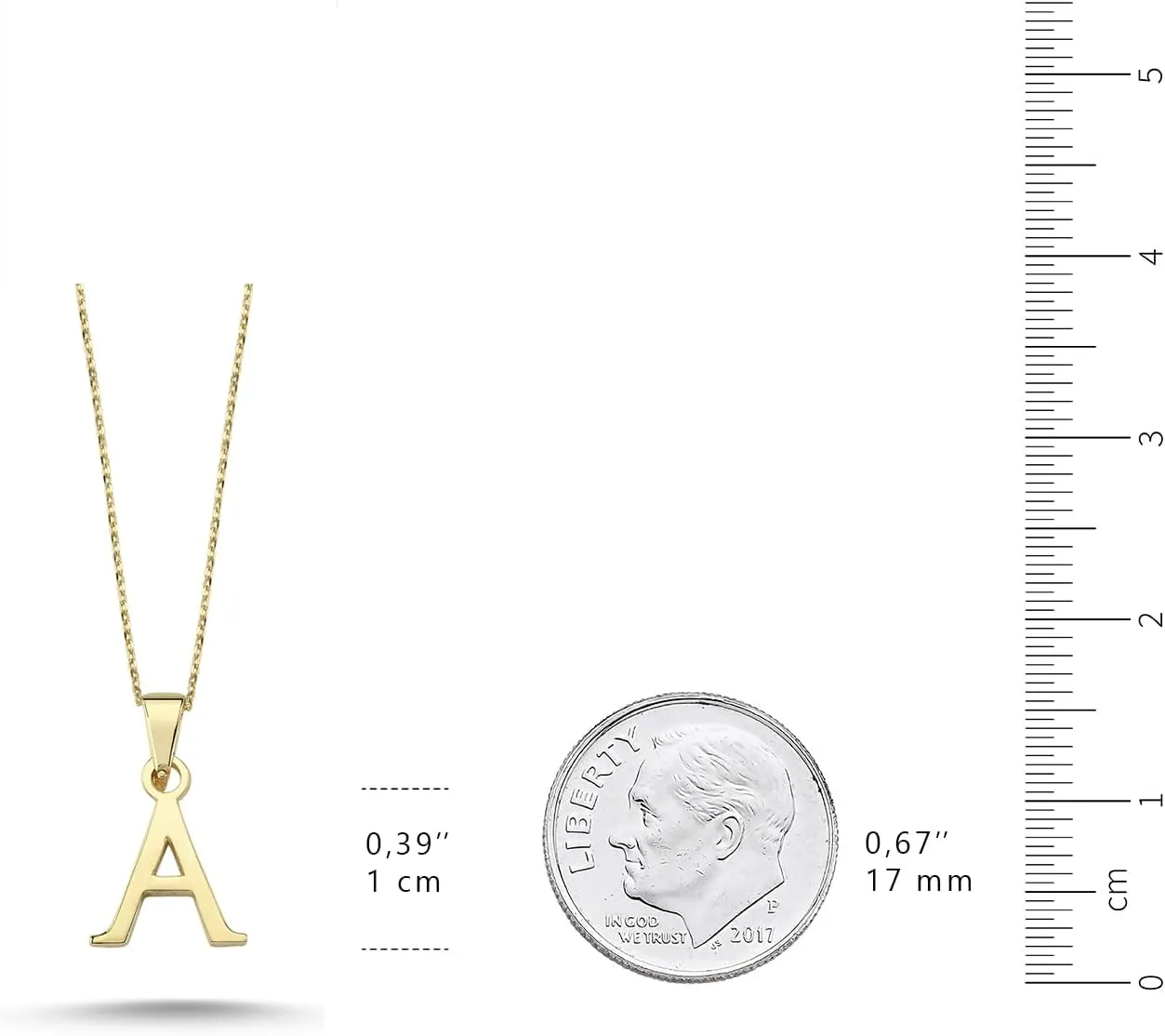 100% 14k Real Gold Necklace for Women | Dainty Charm Alphabet Name Letter Initial Necklaces for Women | Custom Pendant Jewelry for Her | Birthday Gifts for Women & Girls | 18''