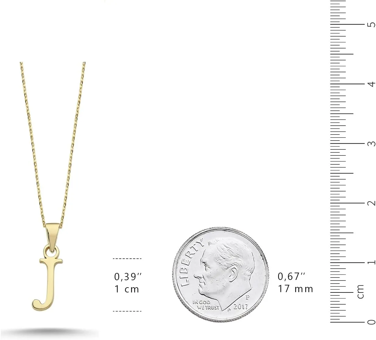 100% 14k Real Gold Necklace for Women | Dainty Charm Alphabet Name Letter Initial Necklaces for Women | Custom Pendant Jewelry for Her | Birthday Gifts for Women & Girls | 18''
