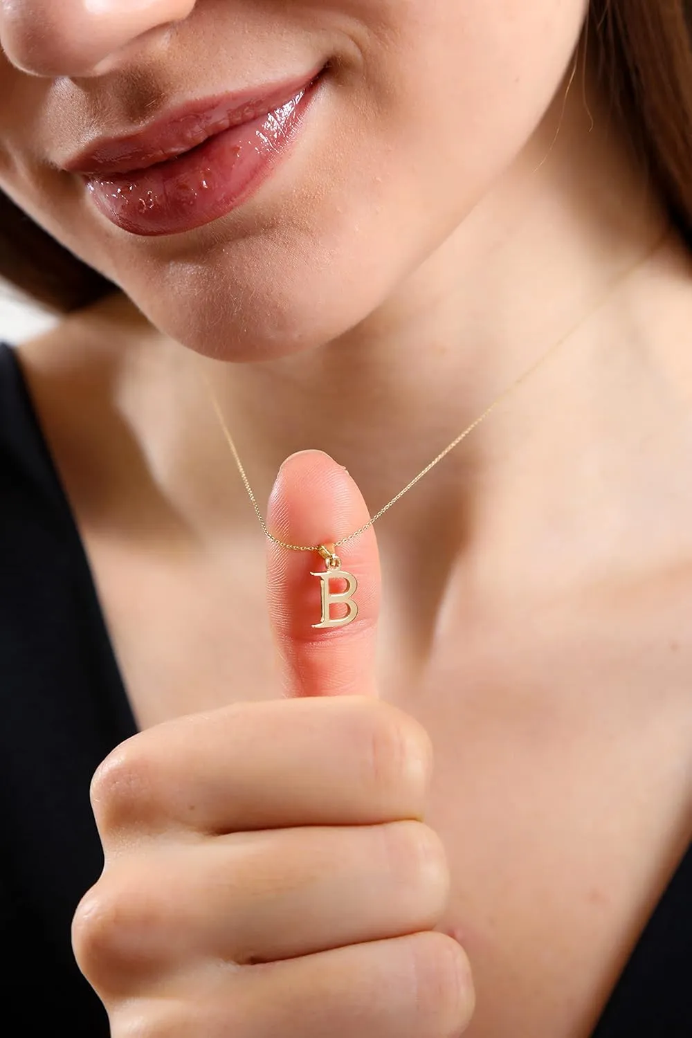 100% 14k Real Gold Necklace for Women | Dainty Charm Alphabet Name Letter Initial Necklaces for Women | Custom Pendant Jewelry for Her | Birthday Gifts for Women & Girls | 18''