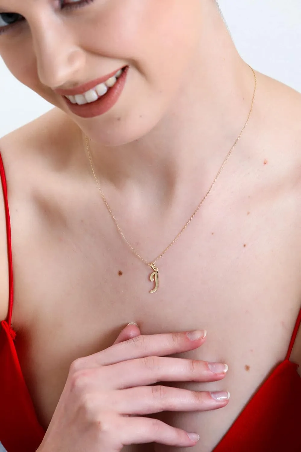 100% 14k Solid Gold Necklace | Dainty Charm Alphabet Letter Initial Necklaces for Women | Custom Pendant Jewelry for Her Birthday | Mothers Day Gifts for Mom | 18''