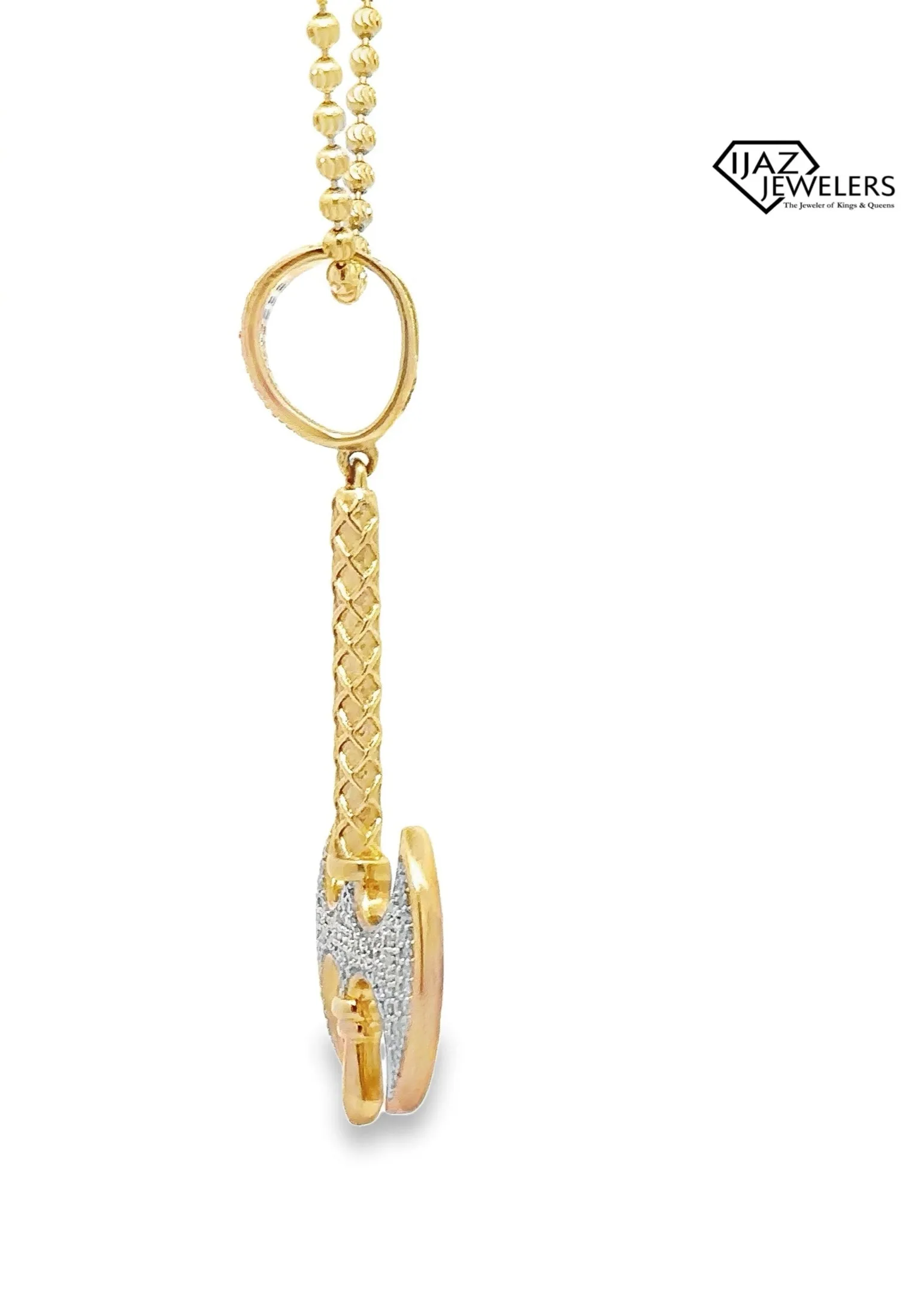 10K Gold 1.75 CTW Diamond Axe Charm