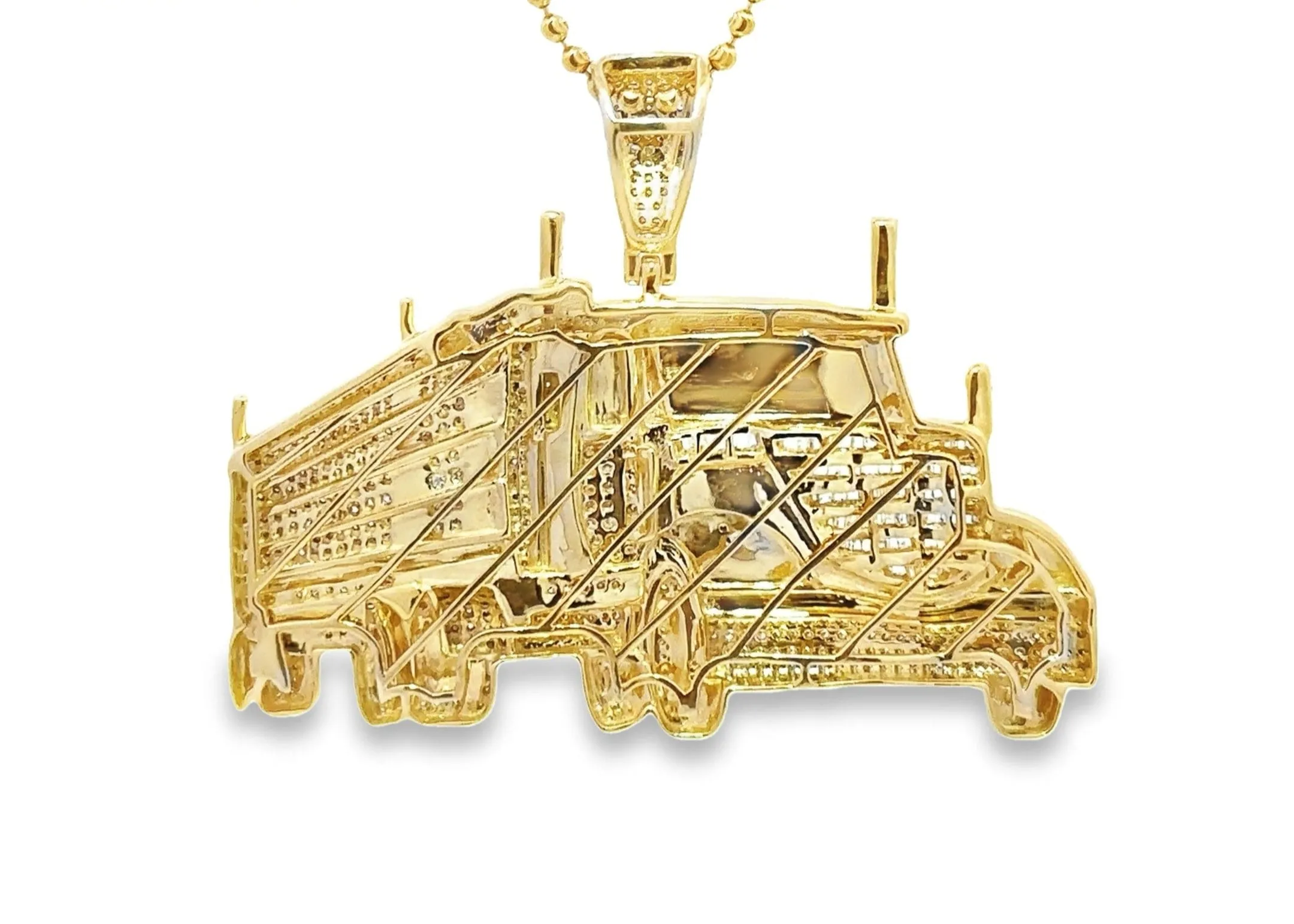 10K Gold 2.50 CTW EGL Certified Diamond Big Rig Charm