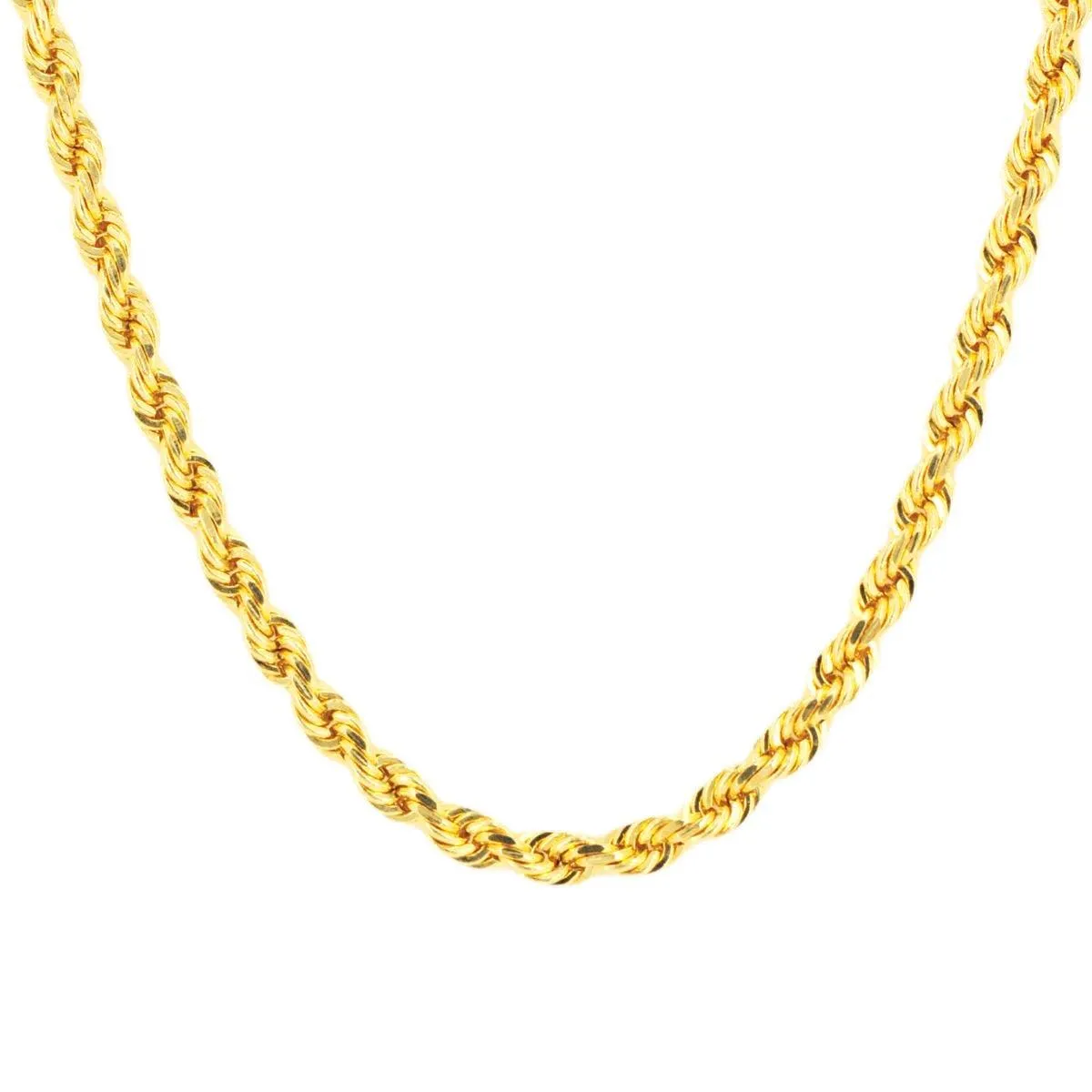 10k Yellow Gold 0.50cttw Jesus Head Pendant and 3mm Solid Rope Chain Bundle 16" 18" 20” 22” 24”