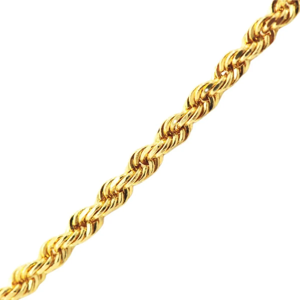 10k Yellow Gold 0.50cttw Jesus Head Pendant and 3mm Solid Rope Chain Bundle 16" 18" 20” 22” 24”