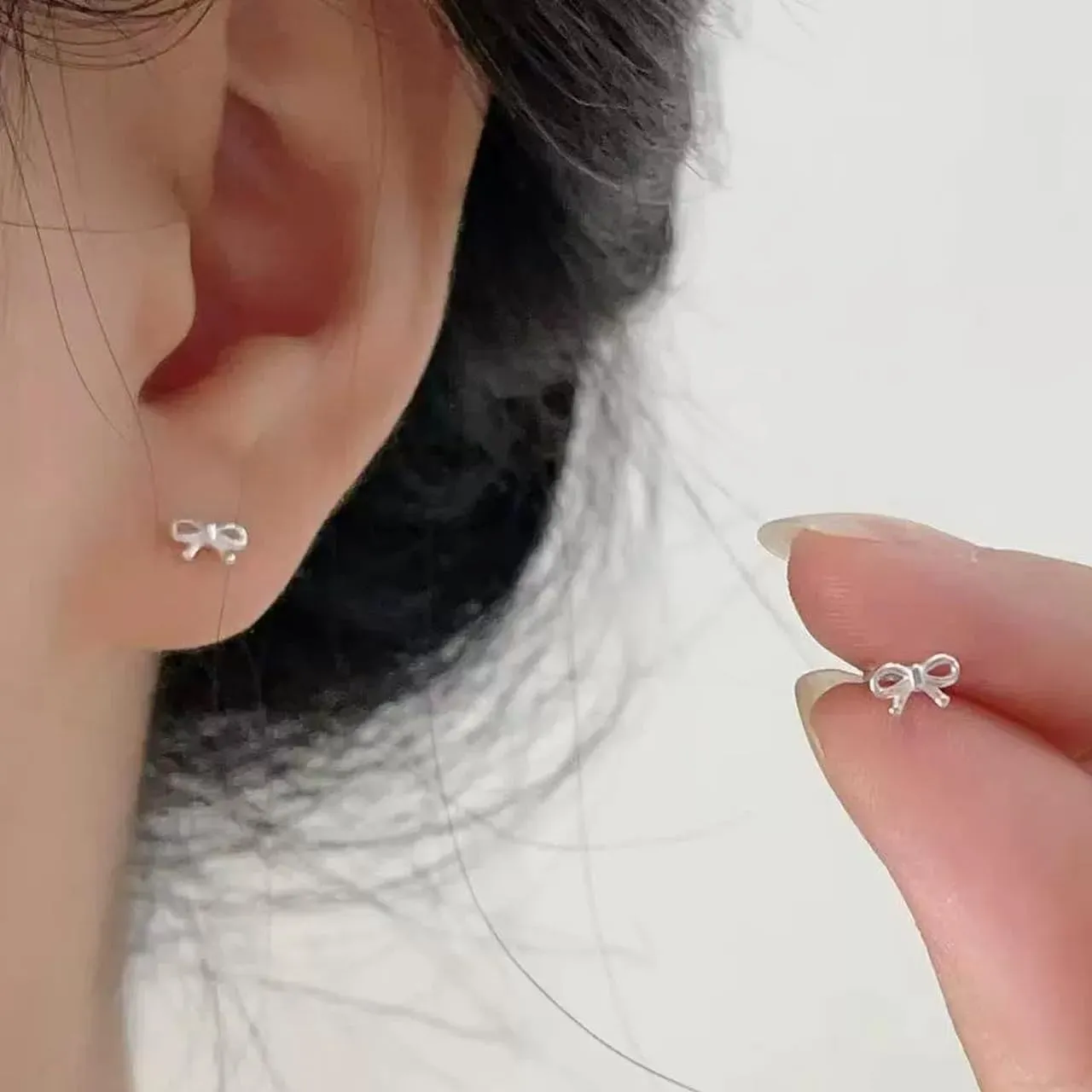 14k Gold Plated Hypoallergenic Bow Screw Back Cartilage Helix Tragus Gold Silver Earrings for Women Teen Tiny Mini - Stud, Polished Brass, Gold Plated- 1 Pair, 0.7 inches, Flat Back
