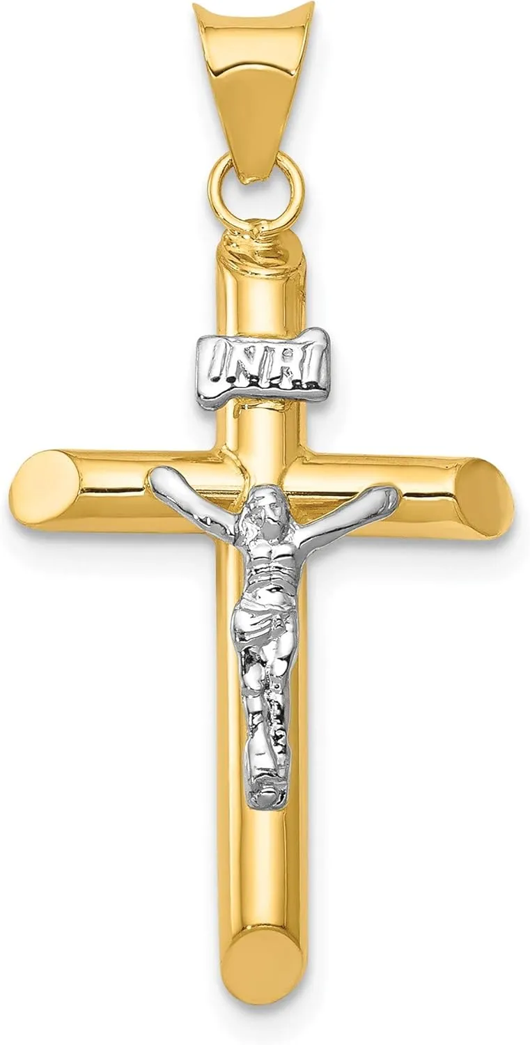 14k Two-Tone Polished Jesus Crucifix Pendant, 14k Two-tone