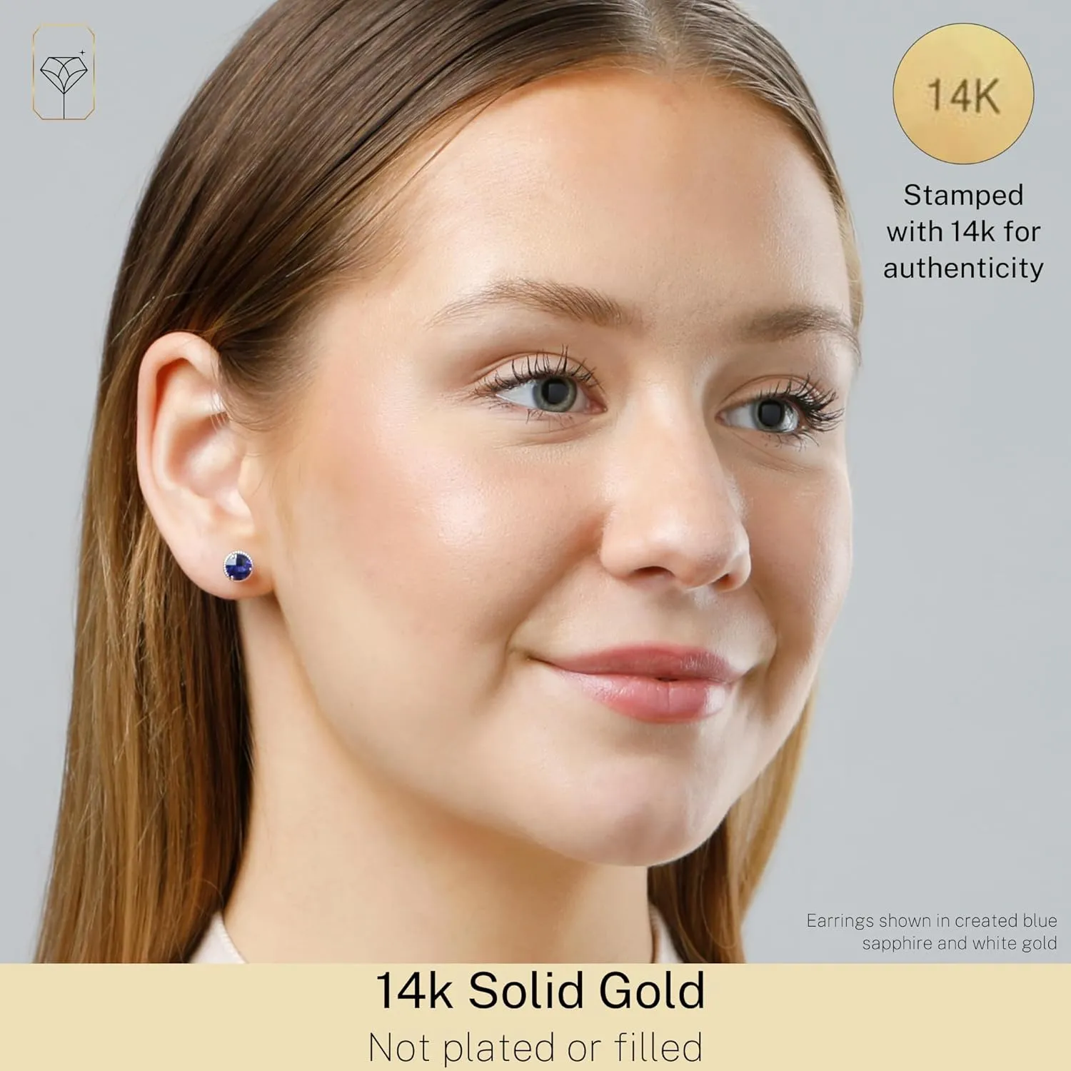 14k White or Yellow Gold Roped Halo Gemstone Round Stud Earrings for Women 6mm Birthstone with Push Backs by MAX   STONE