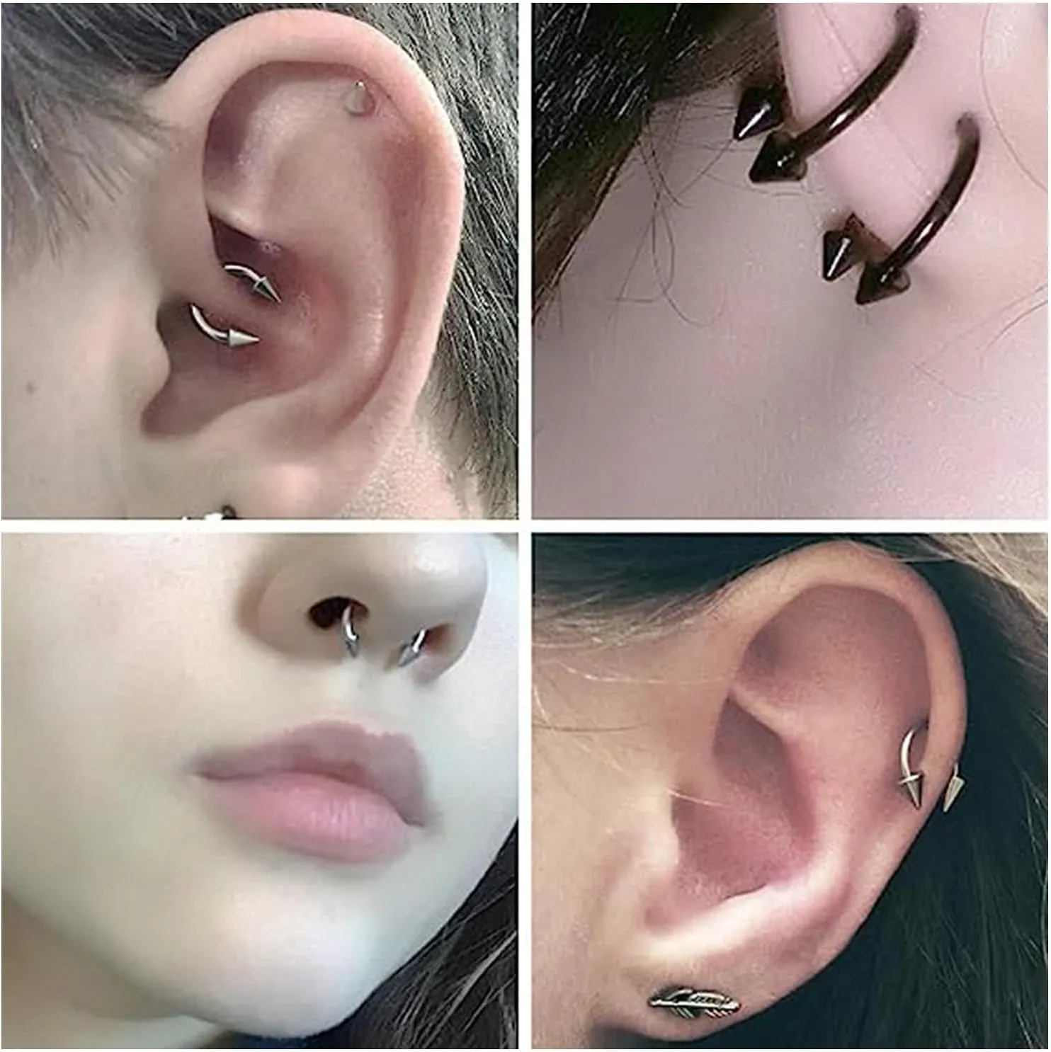 16G Surgical Steel Nose Septum Horseshoe Hoop Earring Eyebrow Tragus Helix Lip Rings Piercing Jewelry