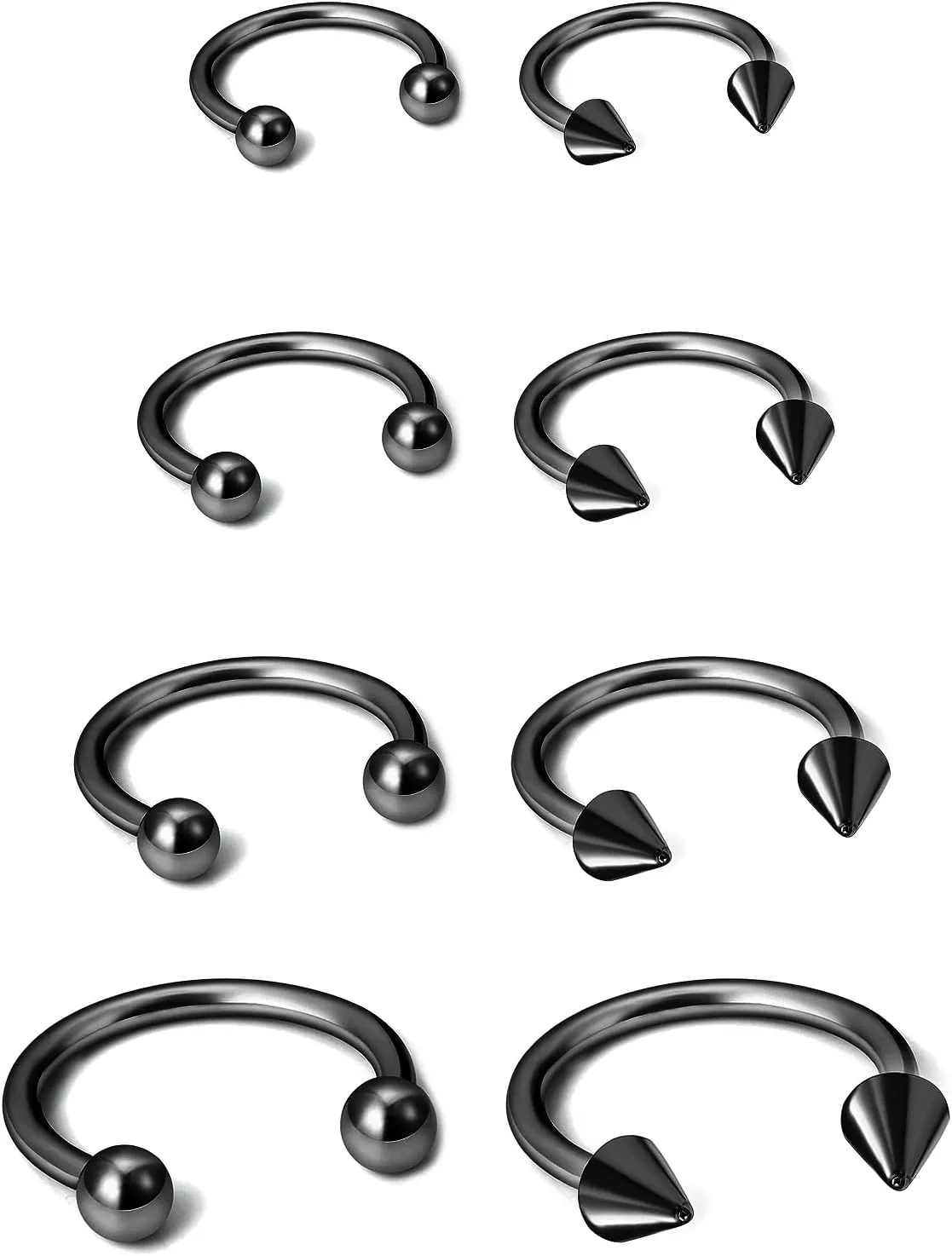 16G Surgical Steel Nose Septum Horseshoe Hoop Earring Eyebrow Tragus Helix Lip Rings Piercing Jewelry