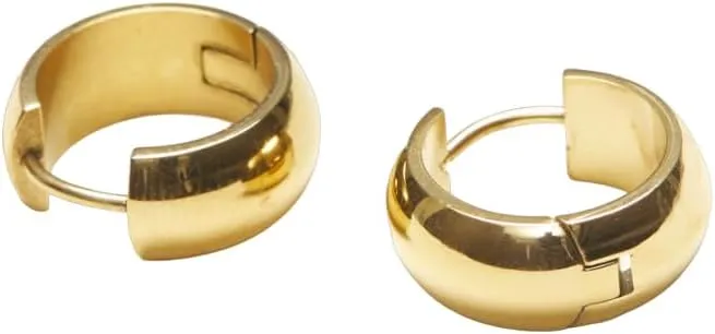 18K Gold Plated Titanium Minimalist Daily Hoops Earrings, Timeless Gold Hoops, Never Tarnish