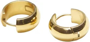 18K Gold Plated Titanium Minimalist Daily Hoops Earrings, Timeless Gold Hoops, Never Tarnish