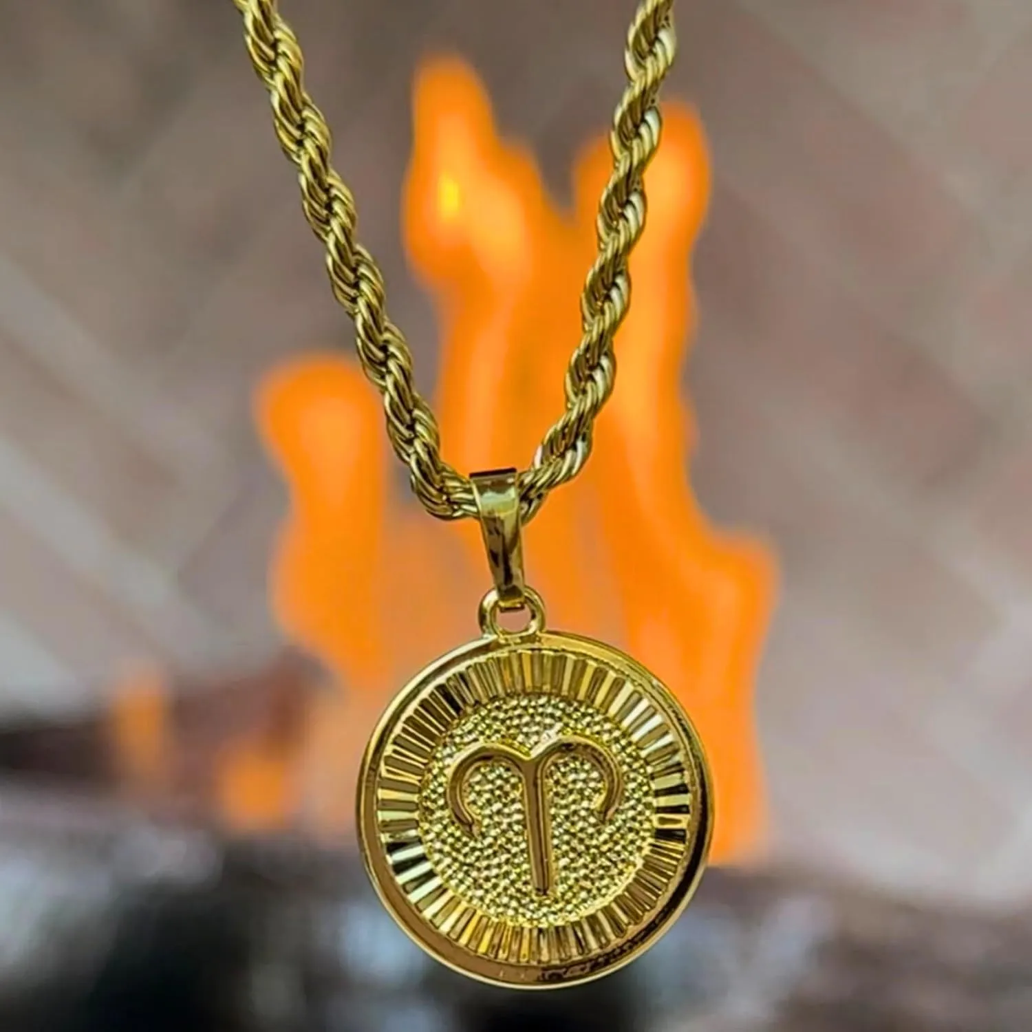 18k Gold Plated Zodiac Necklace & Pendant - Gold Necklace for Women & Men, Tarnish & Water Resistant, Birthday Gifts for Women & Men
