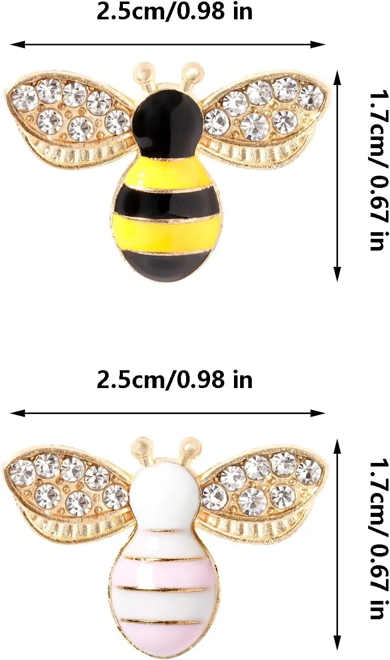 20 Pcs Enamel Bee Charms Pendants Rhinestone Enamel Craft Embellishments Crafting for DIY Handmade Crafts (multi)