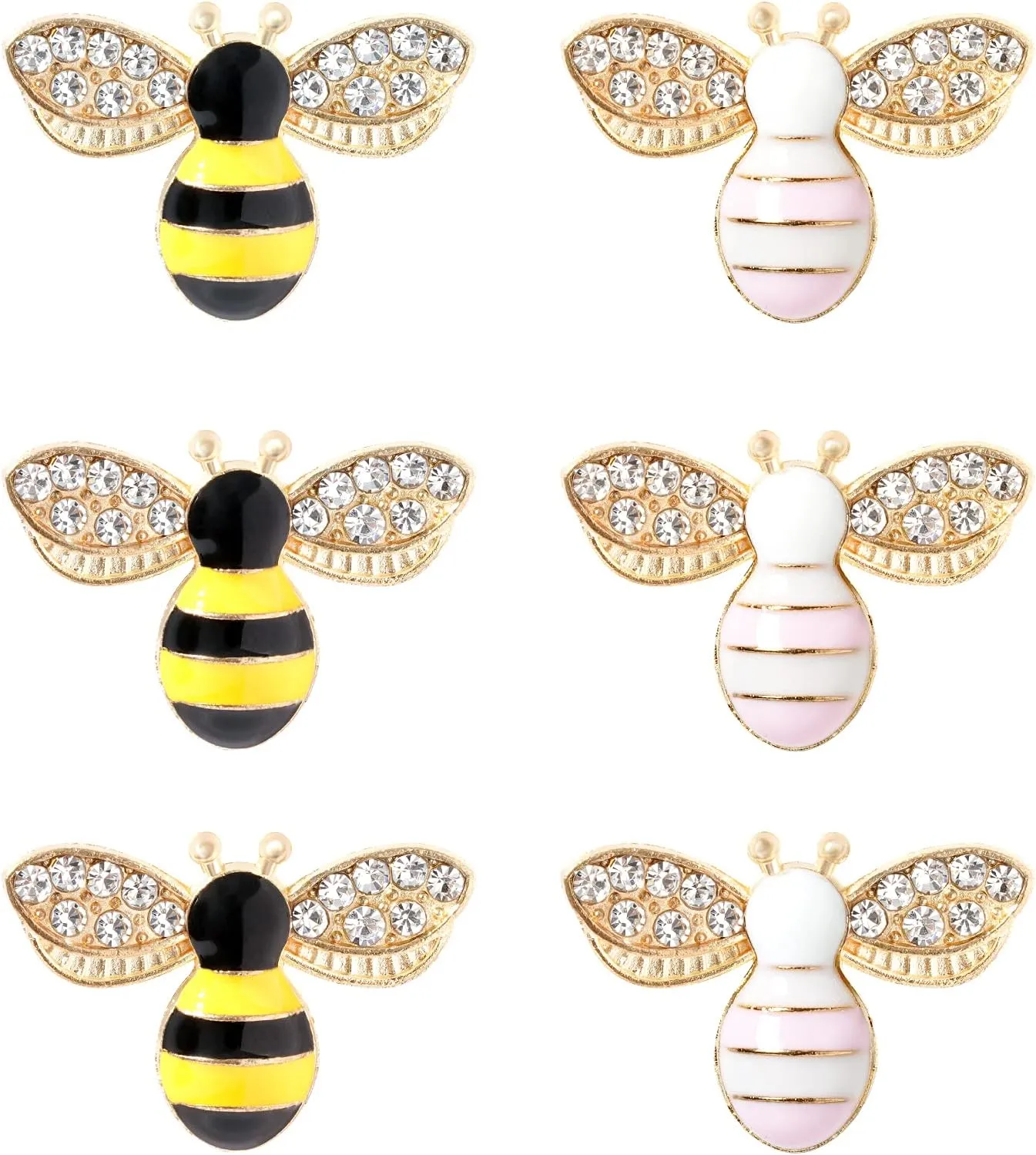 20 Pcs Enamel Bee Charms Pendants Rhinestone Enamel Craft Embellishments Crafting for DIY Handmade Crafts (multi)