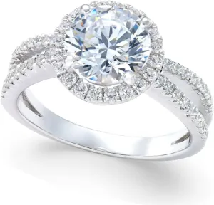 3 Carat (ctw) Center moissanite engagement rings for women Platinum Plated Silver ring moissanite rings Diamond Rings (Available in size 6, 7, 8, 9)