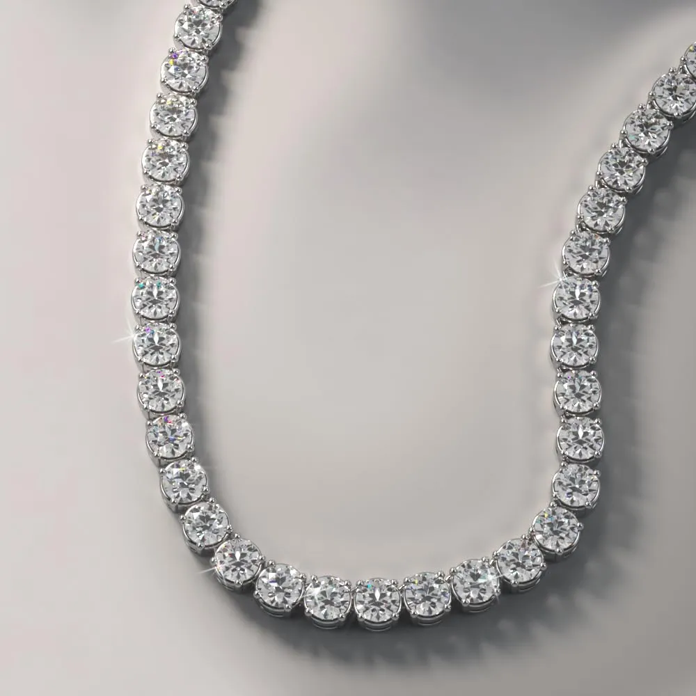 35 Ct. Avariah 14k Solid Yellow Gold Natural Round Brilliant Shape Timeless Dreams Riviera Diamond Necklace 20" (F-G Color, SI1-SI2 Clarity)