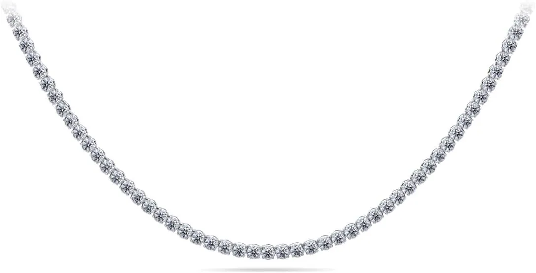 35 Ct. Avariah 14k Solid Yellow Gold Natural Round Brilliant Shape Timeless Dreams Riviera Diamond Necklace 20" (F-G Color, SI1-SI2 Clarity)