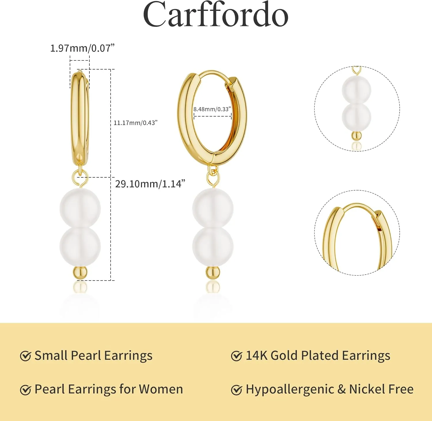 6 Pairs Gold Hoop Earrings Set for Women - 14K Gold Plated Hypoallergenic Huggie Hoops Earring Lightweight Chunky Open Earrings Trendy Jewelry Dainty Gift