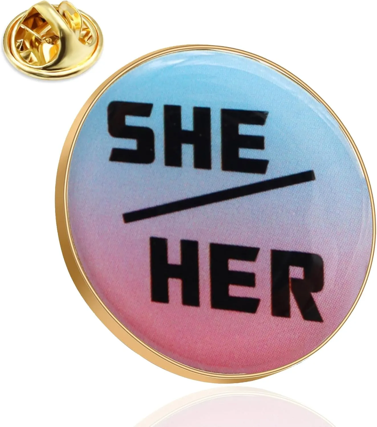 6/12/50/100Pcs She Her Pronoun Lapel Pin | uppercase Modern Minimalist Pronoun Button Gender Identity Brooch Badge Souvenir