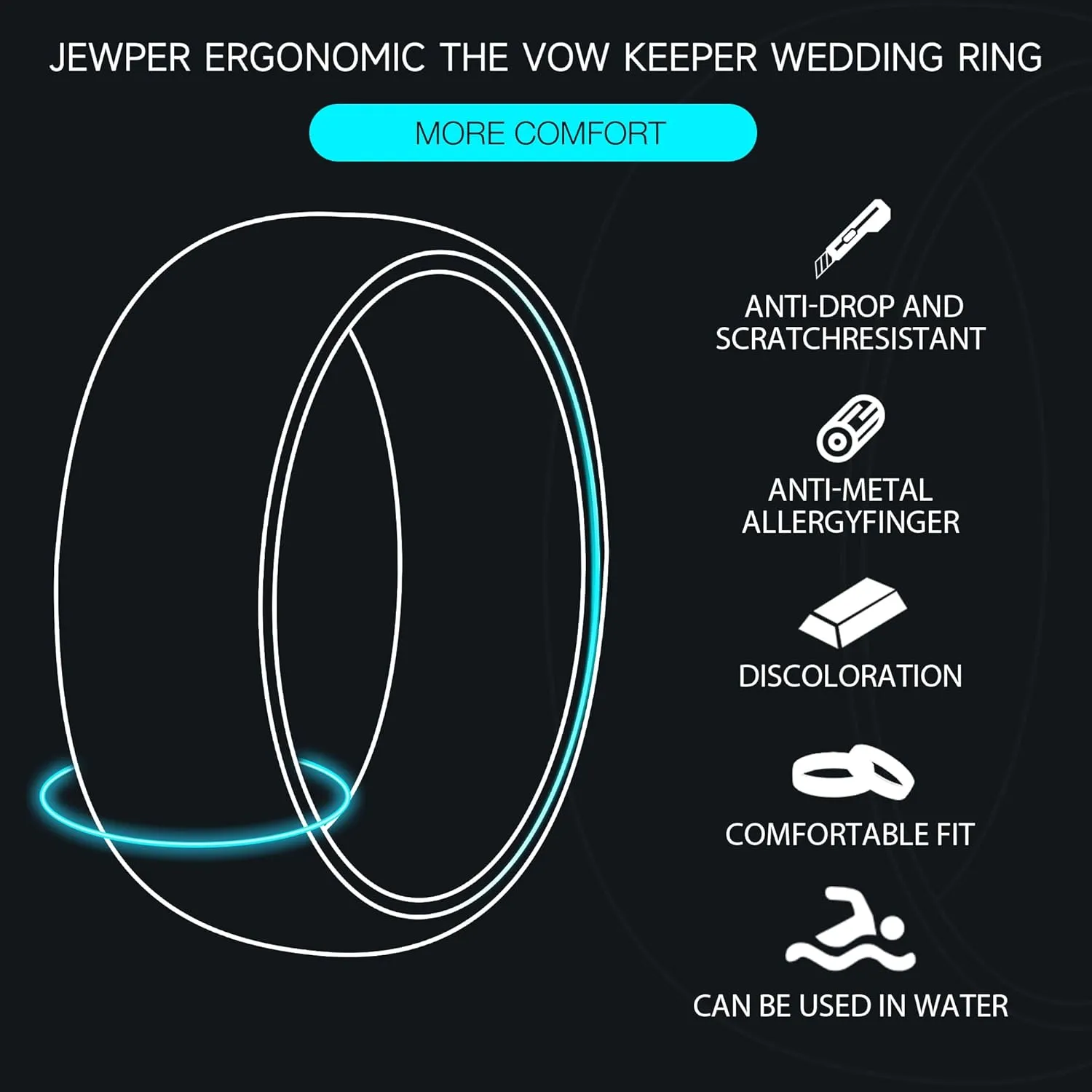 6MM 8mm Black/silver/gold Tungsten Rings for Men Womens Couple Fashion Jewelry Promise Engagement Wedding Band Hammered Inner ring inlaid with olive wood Carbide Polished Edge Comfort Fit