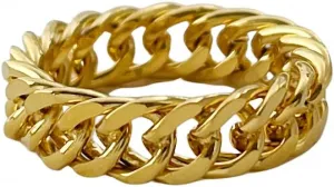 6mm Minimalist 18K Gold Stainless Steel Rings Women Link Chain Ring Finger Rings