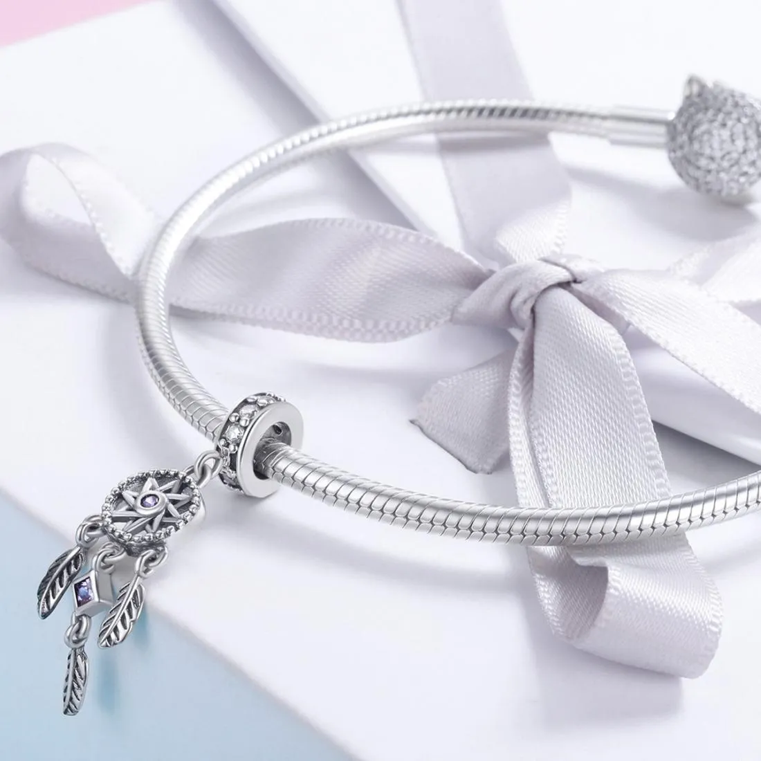 925 Sterling Silver Dream Catcher Bracelet Beads