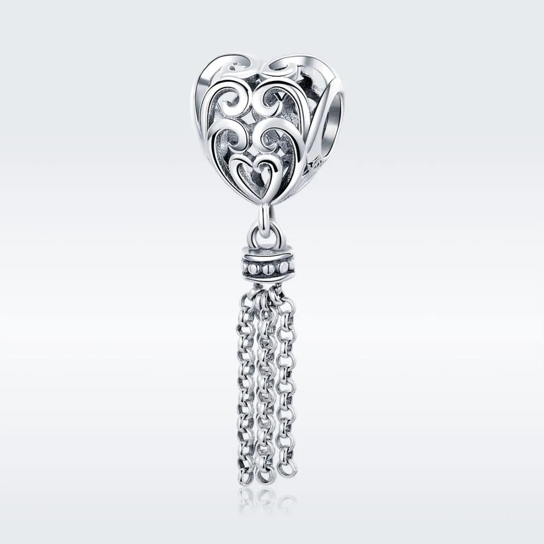 925 Sterling Silver Love Heart Beads