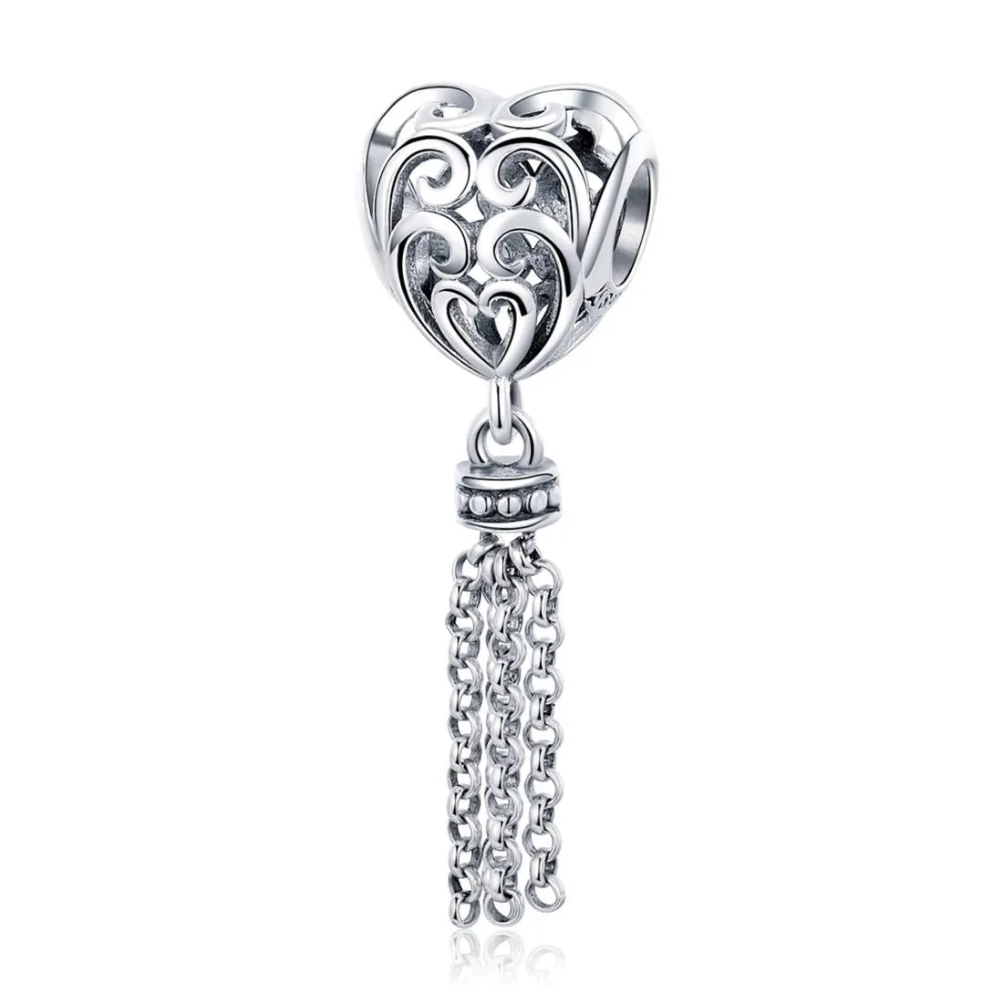 925 Sterling Silver Love Heart Beads