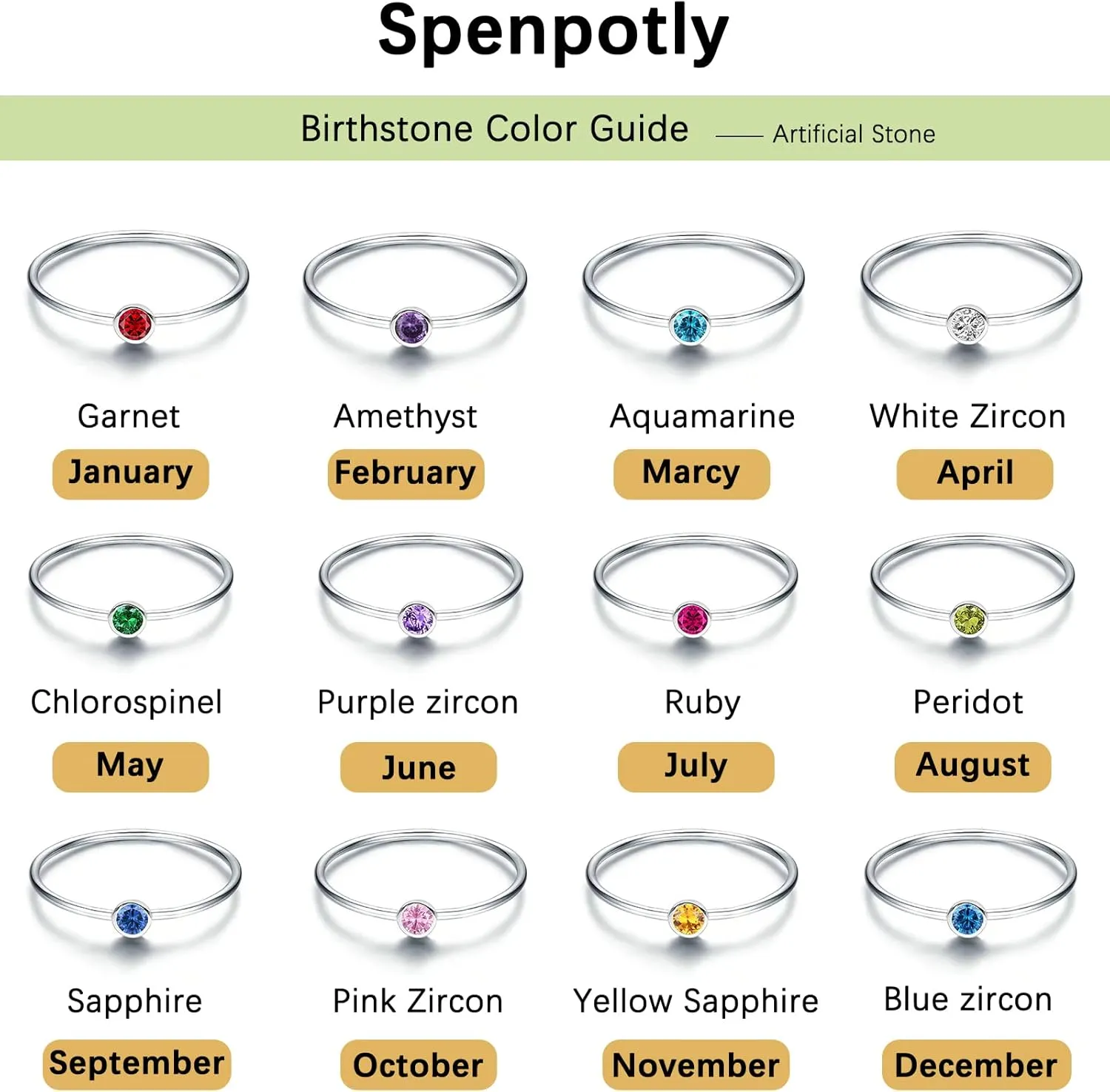 925 Sterling Silver Mother Child Birthstone Stackable Rings Set Mother Ring with Birthstone Mother Daughter Family Ring Mother's Day Jewelry Gifts for Wife