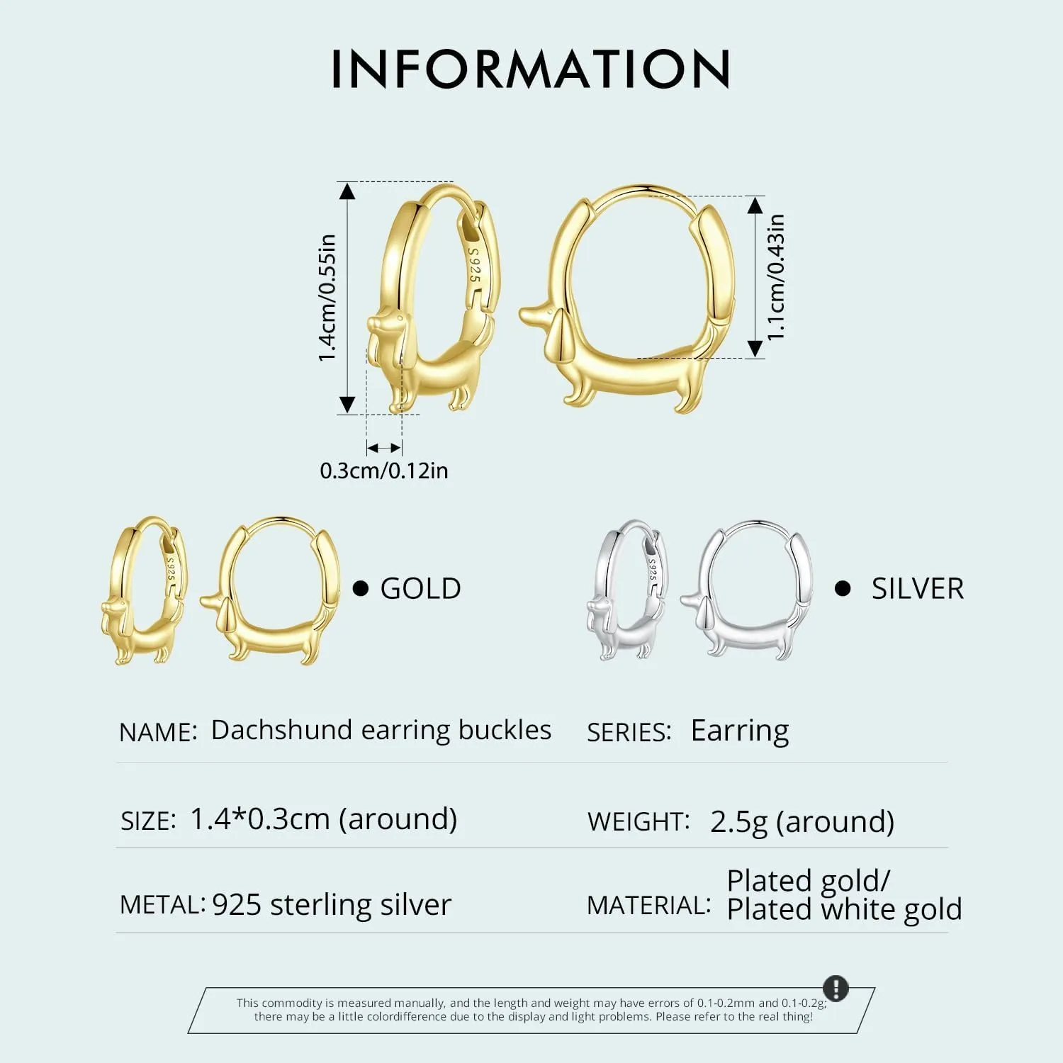 925 Sterling Silver Panda, Dolphin, Cat & Dachshund Hoop Earrings - Cute Animal Huggie Earrings for Girls & Women - Hypoallergenic, Dainty & Lightweight - Gift for Her