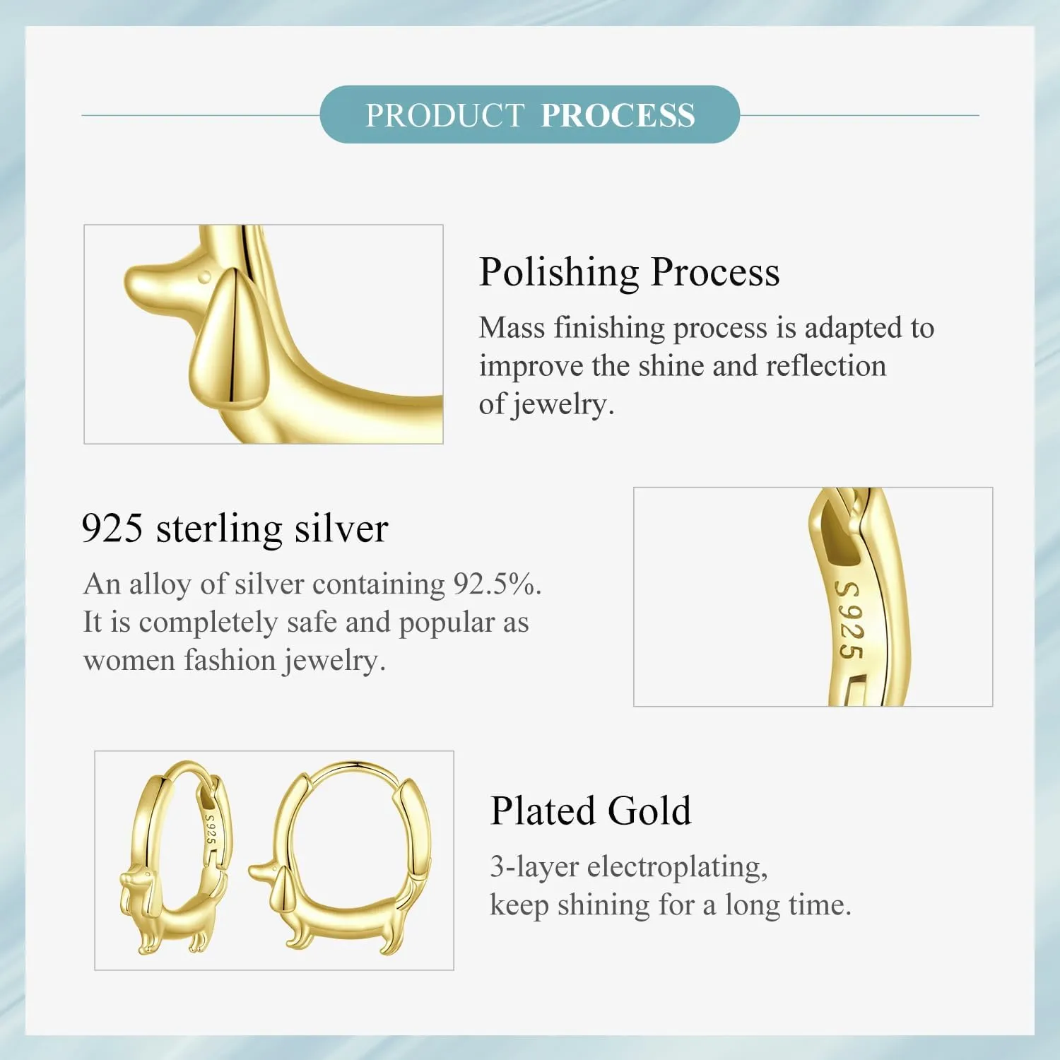 925 Sterling Silver Panda, Dolphin, Cat & Dachshund Hoop Earrings - Cute Animal Huggie Earrings for Girls & Women - Hypoallergenic, Dainty & Lightweight - Gift for Her