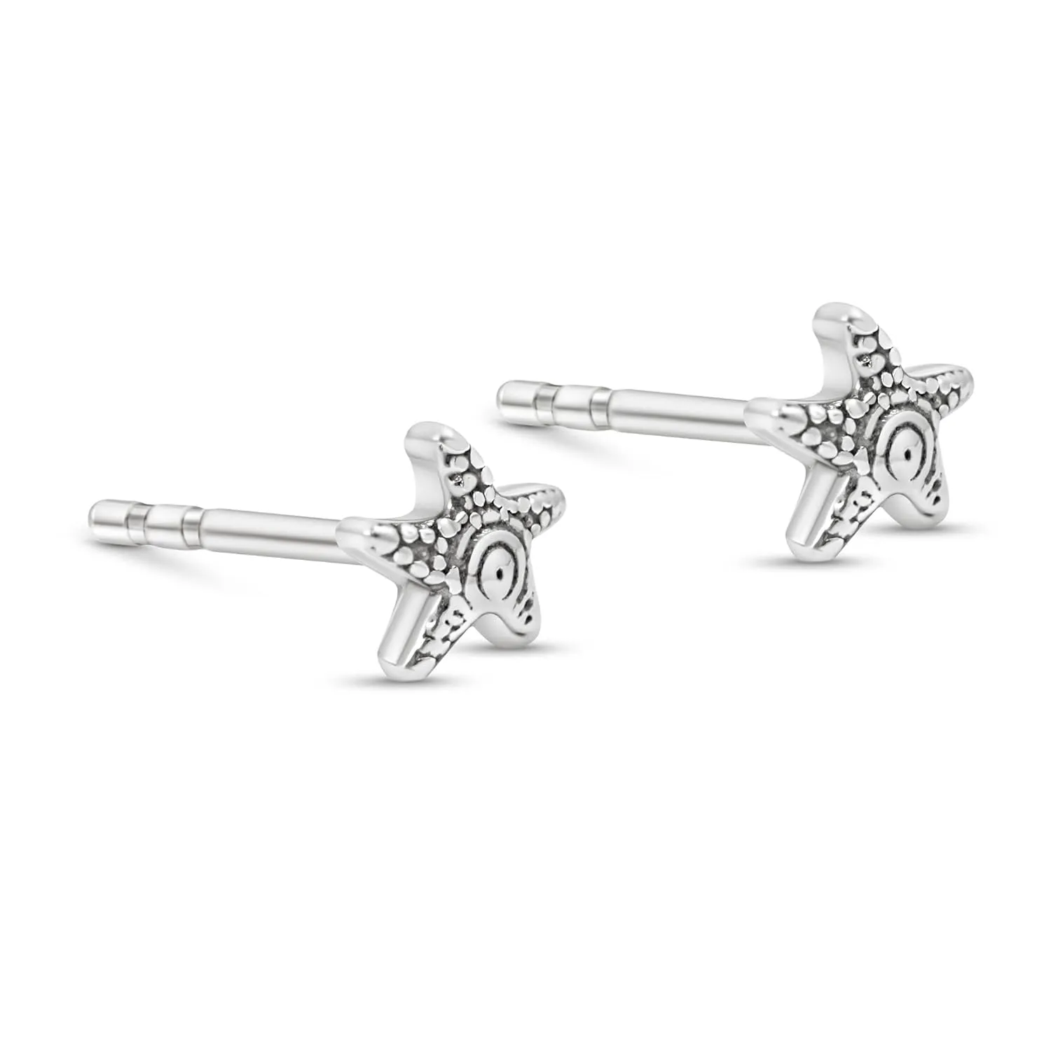 925 Sterling Silver Sea Star Stud Earrings - Dainty Sea Star Studs, Tiny Handmade Jewelry, Pushback Closure Earrings, Simple Minimalist Fashionable Gift for Young Women