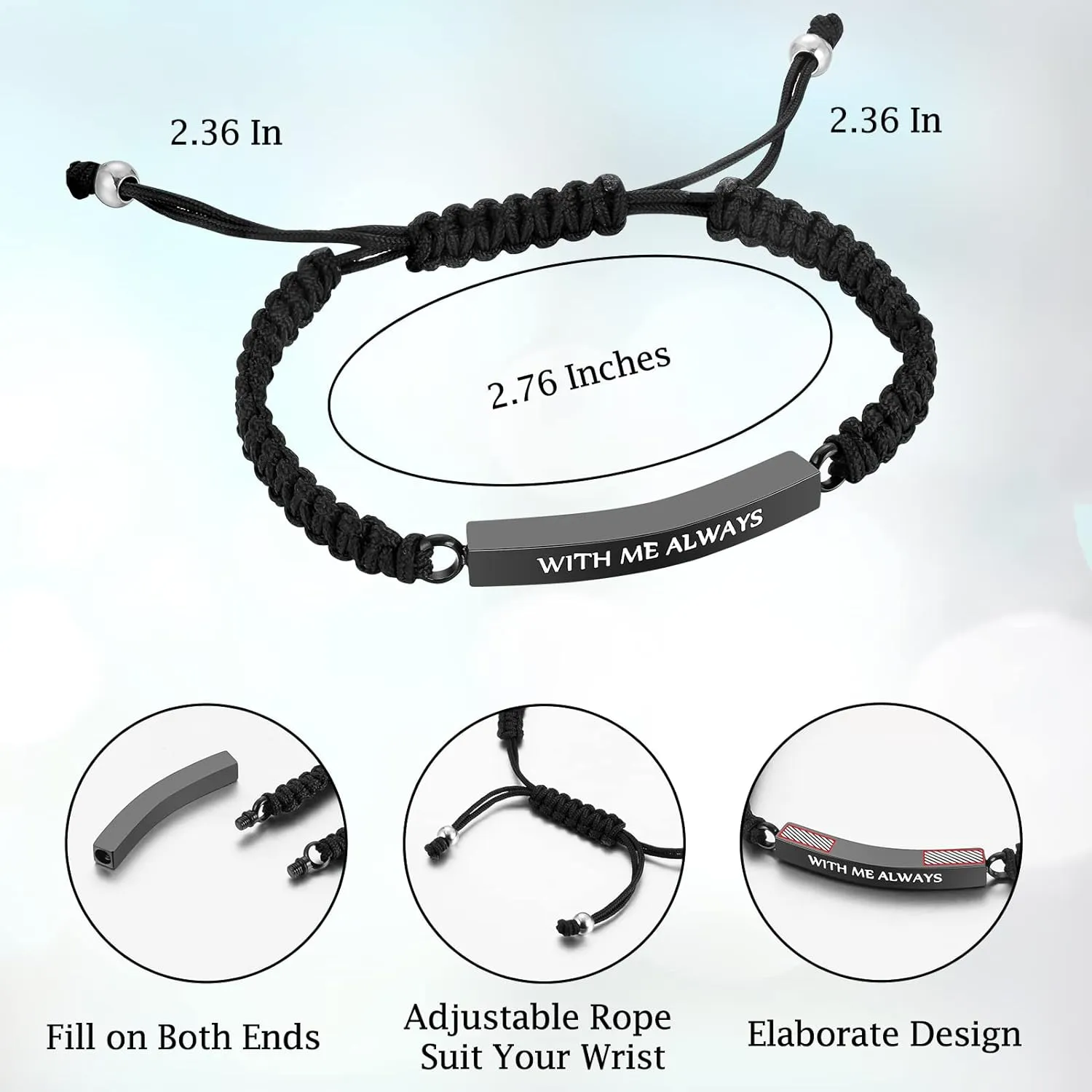 abooxiu Urn Bracelet for Ashes Cremation Bracelet for Ashes Stainless Steel Ash Bracelet for Men Women Memorial Ashes Holder Cremation Bangles for Human Ashes