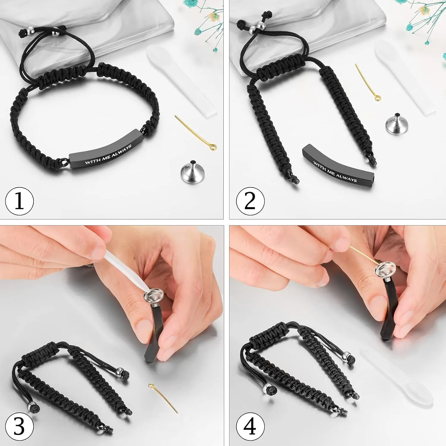 abooxiu Urn Bracelet for Ashes Cremation Bracelet for Ashes Stainless Steel Ash Bracelet for Men Women Memorial Ashes Holder Cremation Bangles for Human Ashes