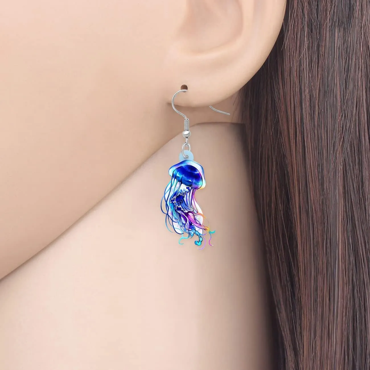 Acrylic Cute Ocean Animals Crab Turtle Octopus Jellyfish Dangle Drop Earrings for Women Sea Life Jewelry Gifts for Beach Party Charms