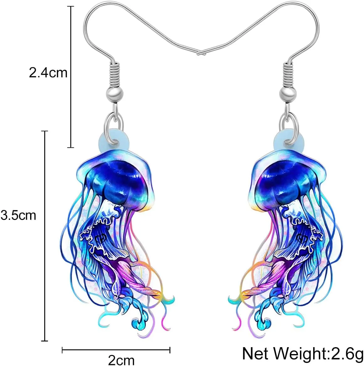 Acrylic Cute Ocean Animals Crab Turtle Octopus Jellyfish Dangle Drop Earrings for Women Sea Life Jewelry Gifts for Beach Party Charms