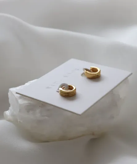 Adia Gold Hoops - Triple Band