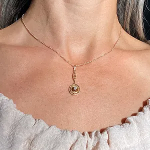 Antique Diamond Lavalier Pendant Necklace