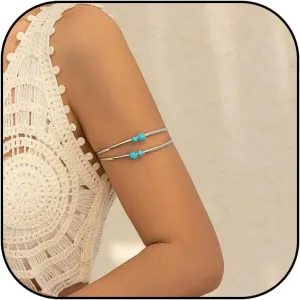 Arm Cuff Upper Arm Jewelry Bangle Cuff Bracelets for Women Turquoise Pearl Beaded Armband Vintage Summer Jewelry Party Halloween Costumes Women 2024