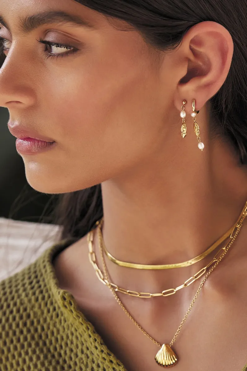 ARMS OF EVE MIMI PEARL & GOLD EARRINGS - GOLD PLATED