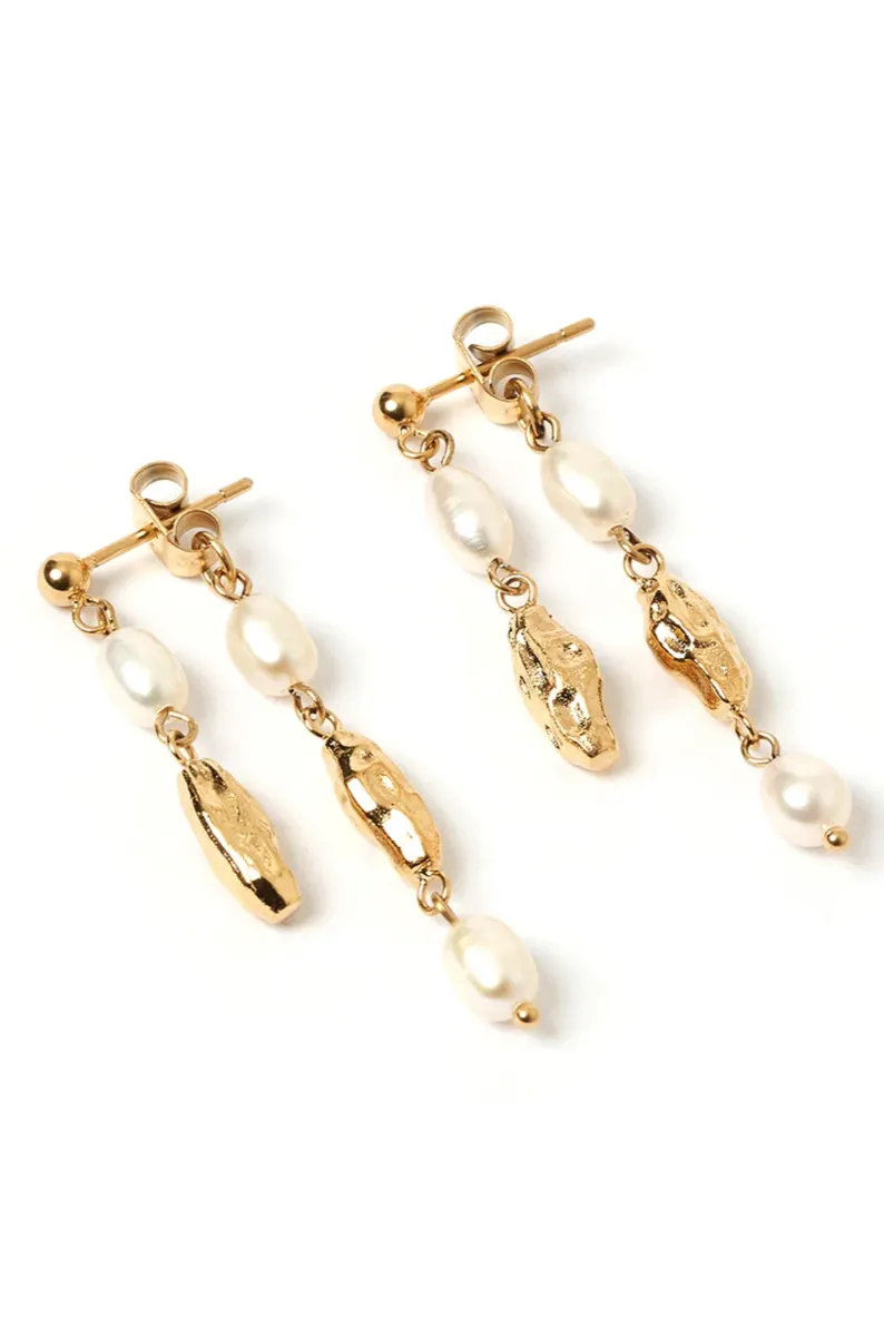 ARMS OF EVE MIMI PEARL & GOLD EARRINGS - GOLD PLATED