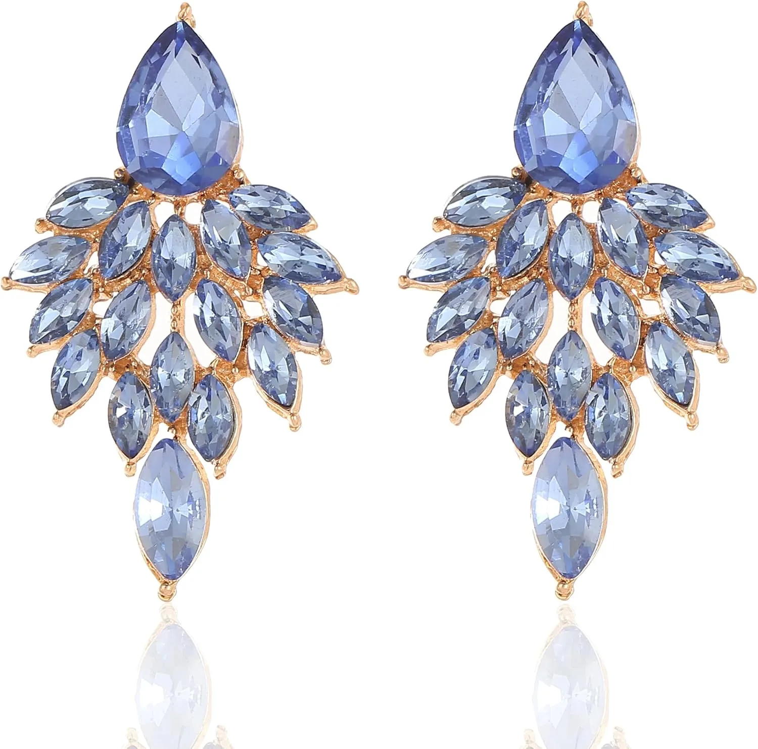 ATIMIGO Rhinestone Cluster Drop Earrings Elegant Crystal Statement Earrings Bridal Wedding Prom Earrings for Women