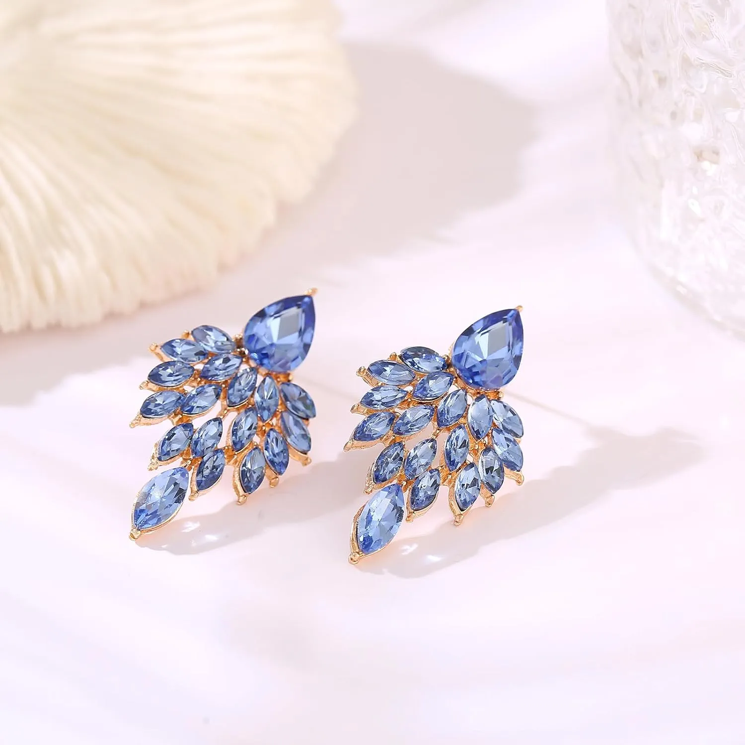 ATIMIGO Rhinestone Cluster Drop Earrings Elegant Crystal Statement Earrings Bridal Wedding Prom Earrings for Women